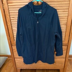 J. Jill Deep Blue Zip-Up Hoodie Size 1X